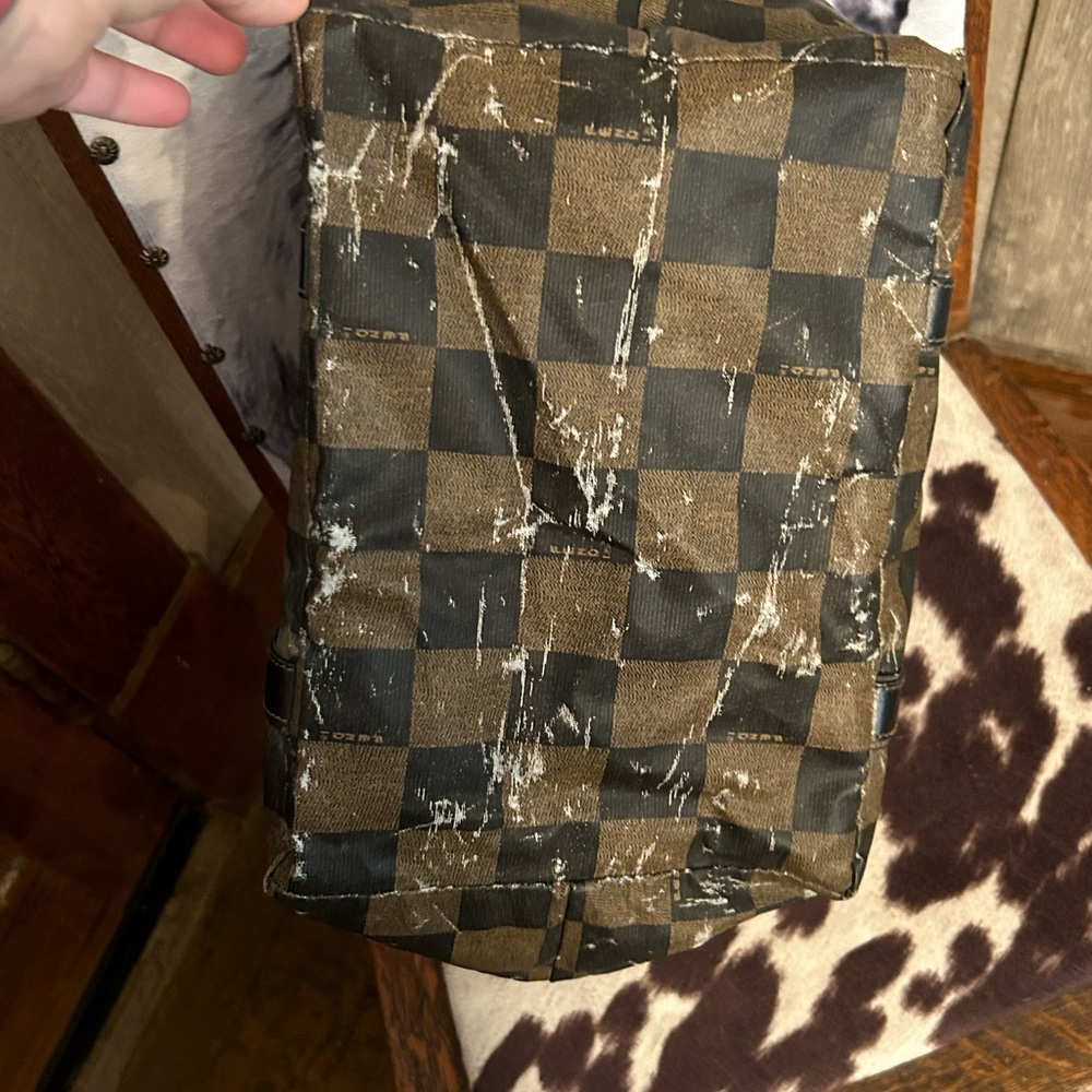 Fendi Brown and Black Checker Tote Bag - Picture 6 of 13